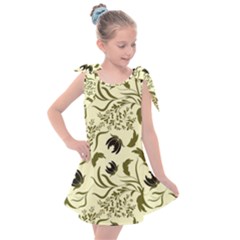 Folk Flowers Art Pattern Floral Abstract Surface Design  Seamless Pattern Kids  Tie Up Tunic Dress by Eskimos