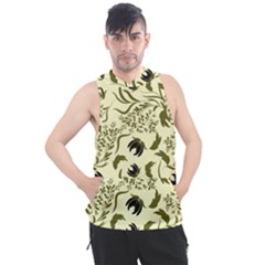 Folk Flowers Art Pattern Floral Abstract Surface Design  Seamless Pattern Men s Sleeveless Hoodie by Eskimos