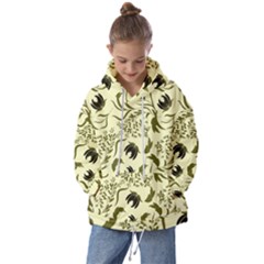 Folk Flowers Art Pattern Floral Abstract Surface Design  Seamless Pattern Kids  Oversized Hoodie