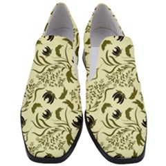 Folk Flowers Art Pattern Floral Abstract Surface Design  Seamless Pattern Women Slip On Heel Loafers by Eskimos