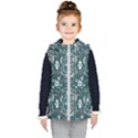 Folk flowers art pattern Floral abstract surface design  Seamless pattern Kids  Hooded Puffer Vest View1