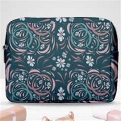 Folk Flowers Art Pattern Floral Abstract Surface Design  Seamless Pattern Make Up Pouch (large) by Eskimos