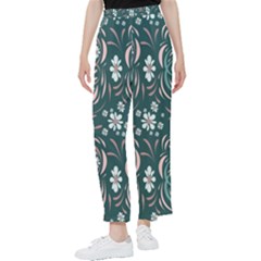 Folk Flowers Art Pattern Floral Abstract Surface Design  Seamless Pattern Women s Pants 