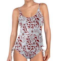 Folk Flowers Art Pattern Floral Abstract Surface Design  Seamless Pattern Tankini Set by Eskimos