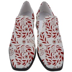 Folk Flowers Art Pattern Floral Abstract Surface Design  Seamless Pattern Women Slip On Heel Loafers by Eskimos