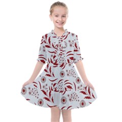 Folk Flowers Art Pattern Floral Abstract Surface Design  Seamless Pattern Kids  All Frills Chiffon Dress by Eskimos