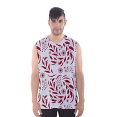 Folk Flowers Art Pattern Floral Abstract Surface Design  Seamless Pattern Men s Basketball Tank Top by Eskimos