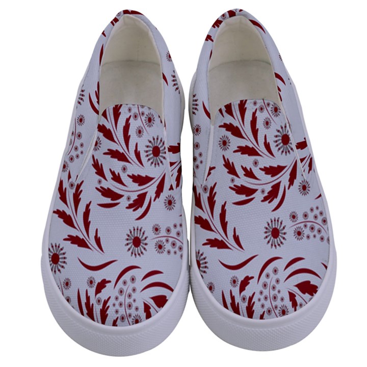 Folk flowers art pattern Floral abstract surface design  Seamless pattern Kids  Canvas Slip Ons