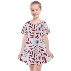 Folk Flowers Art Pattern Floral Abstract Surface Design  Seamless Pattern Kids  Smock Dress by Eskimos