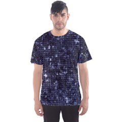 Geometric Dark Blue Abstract Print Pattern Men s Sport Mesh Tee