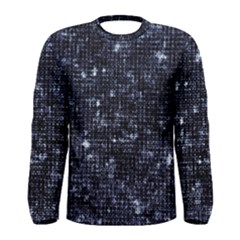 Geometric Dark Blue Abstract Print Pattern Men s Long Sleeve Tee