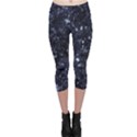 Geometric Dark Blue Abstract Print Pattern Capri Leggings  View1