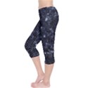 Geometric Dark Blue Abstract Print Pattern Capri Leggings  View3