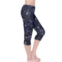 Geometric Dark Blue Abstract Print Pattern Capri Leggings  View4