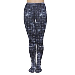 Geometric Dark Blue Abstract Print Pattern Tights by dflcprintsclothing