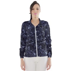 Geometric Dark Blue Abstract Print Pattern Women s Windbreaker