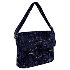 Geometric Dark Blue Abstract Print Pattern Buckle Messenger Bag