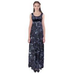 Geometric Dark Blue Abstract Print Pattern Empire Waist Maxi Dress by dflcprintsclothing