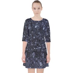 Geometric Dark Blue Abstract Print Pattern Pocket Dress by dflcprintsclothing