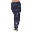 Geometric Dark Blue Abstract Print Pattern Velvet Leggings View2