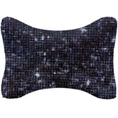 Geometric Dark Blue Abstract Print Pattern Seat Head Rest Cushion by dflcprintsclothing