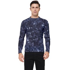 Geometric Dark Blue Abstract Print Pattern Men s Long Sleeve Rash Guard by dflcprintsclothing