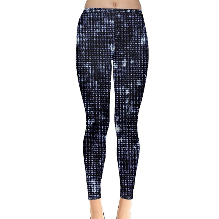 Geometric Dark Blue Abstract Print Pattern Inside Out Leggings