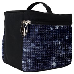 Geometric Dark Blue Abstract Print Pattern Make Up Travel Bag (big) by dflcprintsclothing