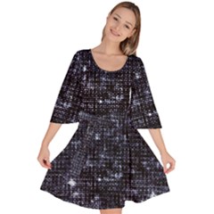 Geometric Dark Blue Abstract Print Pattern Velour Kimono Dress by dflcprintsclothing