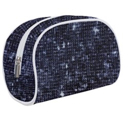 Geometric Dark Blue Abstract Print Pattern Make Up Case (medium)