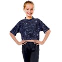 Geometric Dark Blue Abstract Print Pattern Kids Mock Neck Tee View1