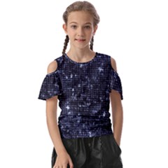 Geometric Dark Blue Abstract Print Pattern Kids  Butterfly Cutout Tee by dflcprintsclothing