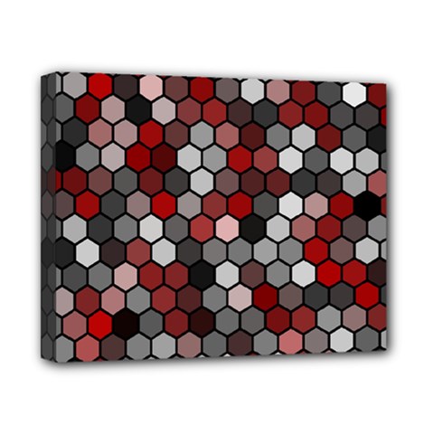 Hexagonal Blocks Pattern, Mixed Colors Canvas 10  X 8  (stretched) by Casemiro