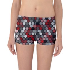 Hexagonal Blocks Pattern, Mixed Colors Reversible Boyleg Bikini Bottoms by Casemiro