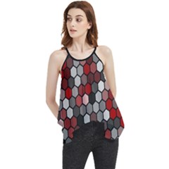 Hexagonal Blocks Pattern, Mixed Colors Flowy Camisole Tank Top by Casemiro