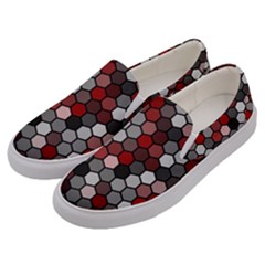 Hexagonal Blocks Pattern, Mixed Colors Men s Canvas Slip Ons by Casemiro