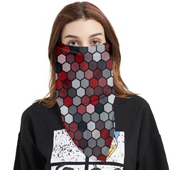 Hexagonal Blocks Pattern, Mixed Colors Face Covering Bandana (triangle) by Casemiro