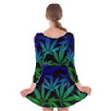 Weed Rainbow, Ganja leafs pattern in colors, 420 marihujana theme Long Sleeve Velvet Skater Dress View2