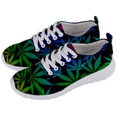 Weed Rainbow, Ganja Leafs Pattern In Colors, 420 Marihujana Theme Men s Lightweight Sports Shoes by Casemiro