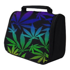 Weed Rainbow, Ganja Leafs Pattern In Colors, 420 Marihujana Theme Full Print Travel Pouch (small) by Casemiro