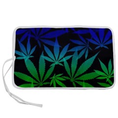 Weed Rainbow, Ganja Leafs Pattern In Colors, 420 Marihujana Theme Pen Storage Case (l) by Casemiro