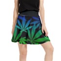 Weed Rainbow, Ganja leafs pattern in colors, 420 marihujana theme Waistband Skirt View1