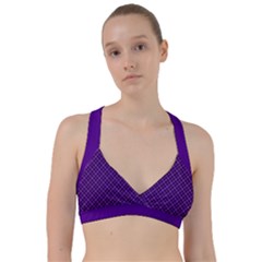 Purple, Black And Yellow Color Plaid, Retro Tartan Pattern Sweetheart Sports Bra by Casemiro