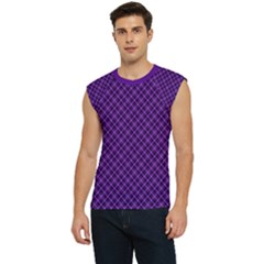 Purple, Black And Yellow Color Plaid, Retro Tartan Pattern Men s Raglan Cap Sleeve Tee by Casemiro