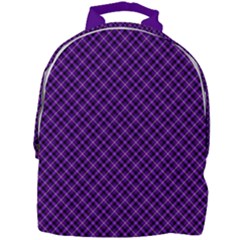 Purple, Black And Yellow Color Plaid, Retro Tartan Pattern Mini Full Print Backpack by Casemiro