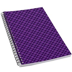 Purple, Black And Yellow Color Plaid, Retro Tartan Pattern 5 5  X 8 5  Notebook by Casemiro