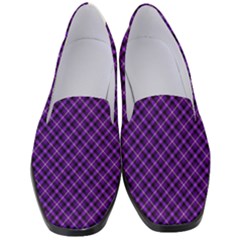 Purple, Black And Yellow Color Plaid, Retro Tartan Pattern Women s Classic Loafer Heels by Casemiro