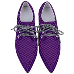 Purple, Black And Yellow Color Plaid, Retro Tartan Pattern Pointed Oxford Shoes by Casemiro