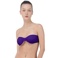 Purple, Black And Yellow Color Plaid, Retro Tartan Pattern Classic Bandeau Bikini Top  by Casemiro