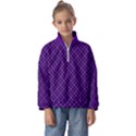 Purple, black and yellow color plaid, retro tartan pattern Kids  Half Zip Hoodie View1